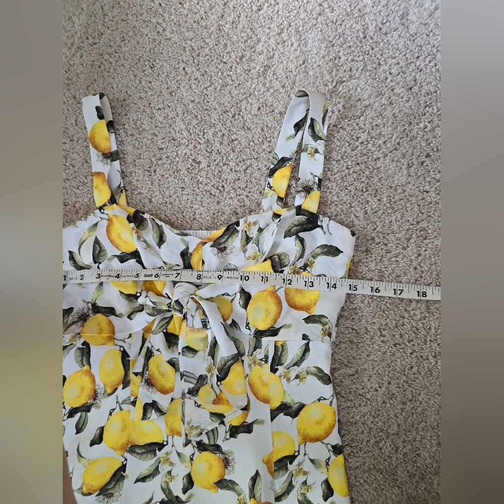 New White House Black Market Womens Midi Lemon Dress Size 00 Sleeveless - Picture 3 of 11